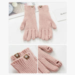 227-A0124 Gants en laine tricotés rayés chauds pour écran tactile Gants d'hiver chauds pour le cyclisme