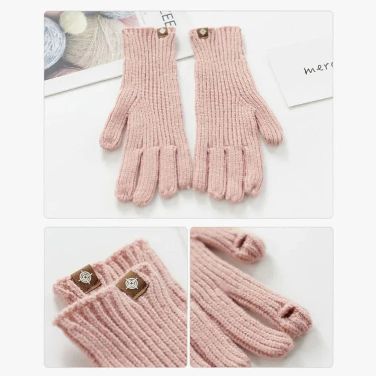 227-A0124 Gants en laine tricotés rayés chauds pour écran tactile Gants d'hiver chauds pour le cyclisme
