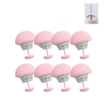 8 attaches-couette champignon non marquantes à déverrouillage rapide, rose + aiguille en tissu, bleu + aiguille en tissu
