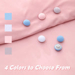 8 attaches-couette champignon non marquantes à déverrouillage rapide, rose + aiguille en tissu, bleu + aiguille en tissu