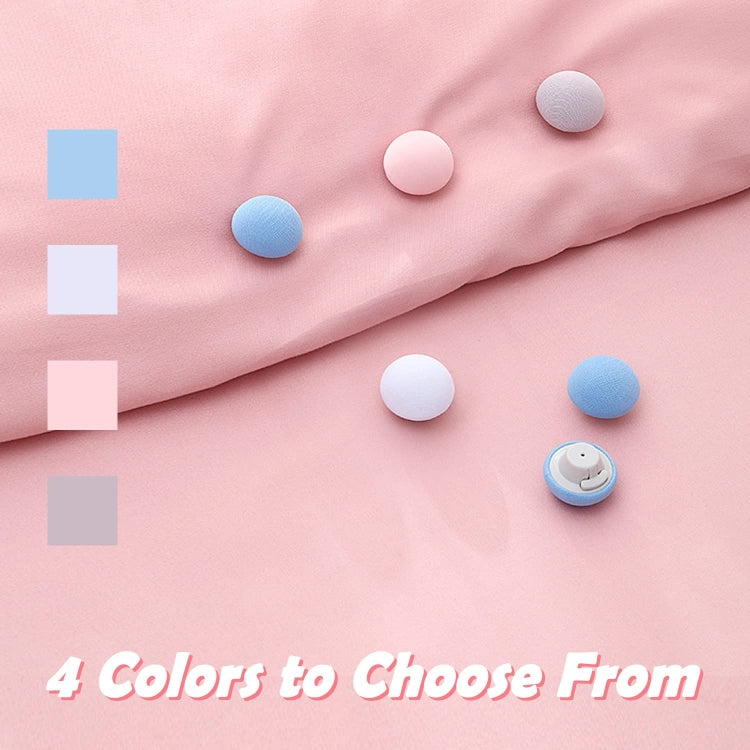 8 attaches-couette champignon non marquantes à déverrouillage rapide, rose + aiguille en tissu, bleu + aiguille en tissu