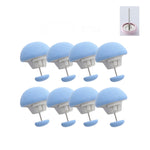 8 attaches-couette champignon non marquantes à déverrouillage rapide, rose + aiguille en tissu, bleu + aiguille en tissu