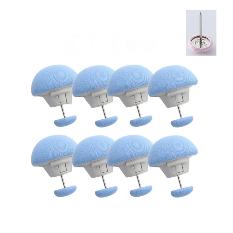 8 attaches-couette champignon non marquantes à déverrouillage rapide, rose + aiguille en tissu, bleu + aiguille en tissu