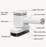 Nettoyeur à main sans fil multifonction 12 W, raclette à vitres, nettoyeur à main