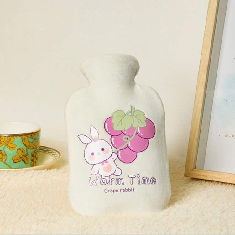 Bouillotte en PVC remplie d'eau, explosion-proof, épaisse, avec housse en velours cartoon, 500ML blanc laiteux, 1000ML blanc laiteux, 2000ML blanc laiteux, 500ML vert clair, 1000ML vert clair, 2000ML vert clair, 500ML jaune, 1000ML jaune, 2000ML jaune