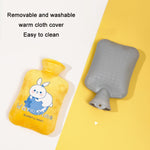 Bouillotte en PVC remplie d'eau, explosion-proof, épaisse, avec housse en velours cartoon, 500ML blanc laiteux, 1000ML blanc laiteux, 2000ML blanc laiteux, 500ML vert clair, 1000ML vert clair, 2000ML vert clair, 500ML jaune, 1000ML jaune, 2000ML jaune