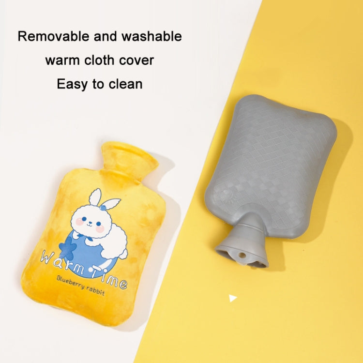 Bouillotte en PVC remplie d'eau, explosion-proof, épaisse, avec housse en velours cartoon, 500ML blanc laiteux, 1000ML blanc laiteux, 2000ML blanc laiteux, 500ML vert clair, 1000ML vert clair, 2000ML vert clair, 500ML jaune, 1000ML jaune, 2000ML jaune