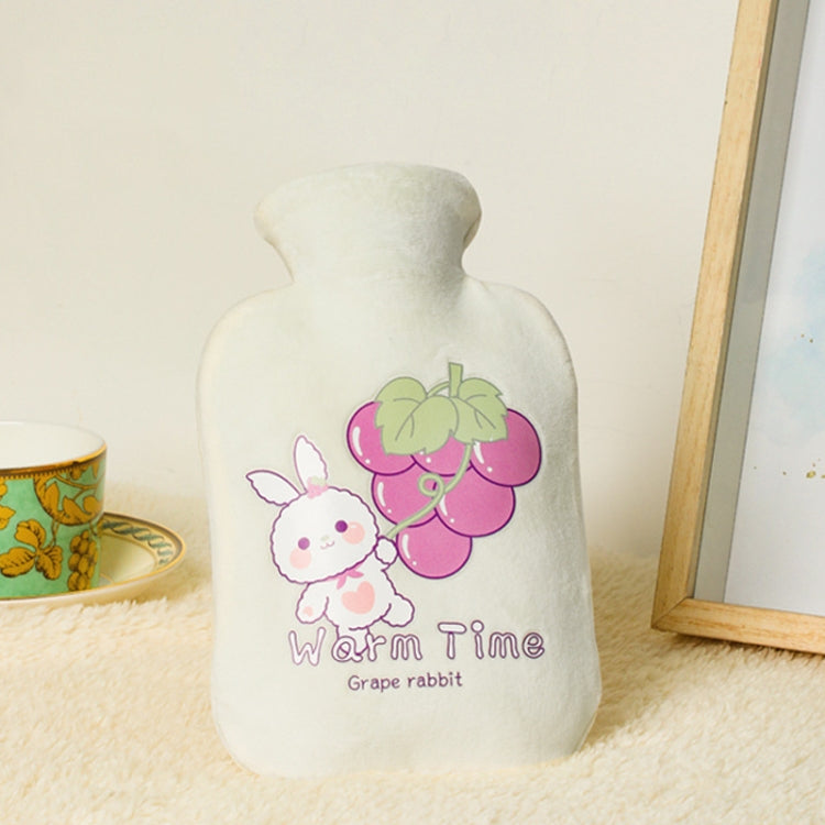 Bouillotte en PVC remplie d'eau, explosion-proof, épaisse, avec housse en velours cartoon, 500ML blanc laiteux, 1000ML blanc laiteux, 2000ML blanc laiteux, 500ML vert clair, 1000ML vert clair, 2000ML vert clair, 500ML jaune, 1000ML jaune, 2000ML jaune