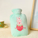 Bouillotte en PVC remplie d'eau, explosion-proof, épaisse, avec housse en velours cartoon, 500ML blanc laiteux, 1000ML blanc laiteux, 2000ML blanc laiteux, 500ML vert clair, 1000ML vert clair, 2000ML vert clair, 500ML jaune, 1000ML jaune, 2000ML jaune