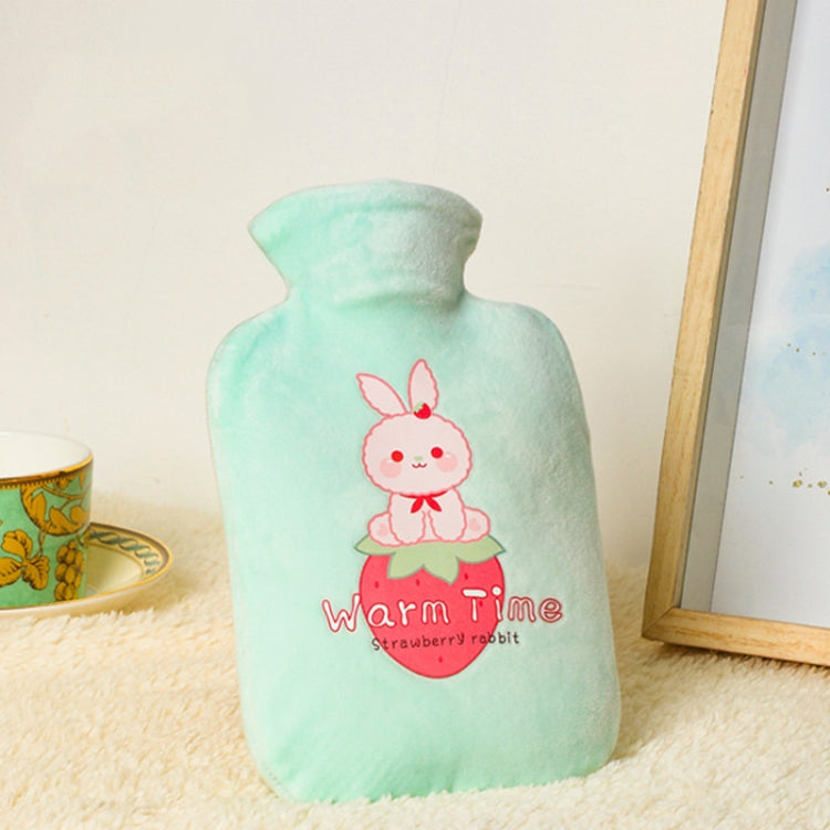 Bouillotte en PVC remplie d'eau, explosion-proof, épaisse, avec housse en velours cartoon, 500ML blanc laiteux, 1000ML blanc laiteux, 2000ML blanc laiteux, 500ML vert clair, 1000ML vert clair, 2000ML vert clair, 500ML jaune, 1000ML jaune, 2000ML jaune