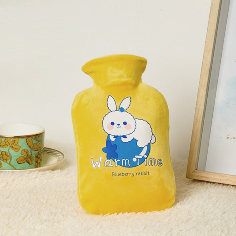 Bouillotte en PVC remplie d'eau, explosion-proof, épaisse, avec housse en velours cartoon, 500ML blanc laiteux, 1000ML blanc laiteux, 2000ML blanc laiteux, 500ML vert clair, 1000ML vert clair, 2000ML vert clair, 500ML jaune, 1000ML jaune, 2000ML jaune