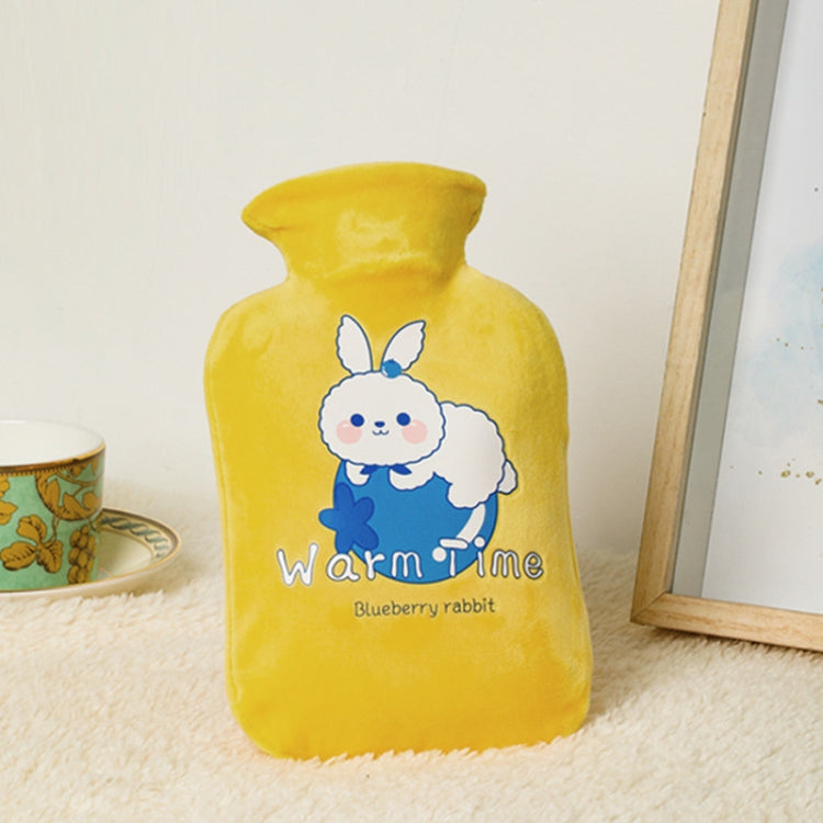 Bouillotte en PVC remplie d'eau, explosion-proof, épaisse, avec housse en velours cartoon, 500ML blanc laiteux, 1000ML blanc laiteux, 2000ML blanc laiteux, 500ML vert clair, 1000ML vert clair, 2000ML vert clair, 500ML jaune, 1000ML jaune, 2000ML jaune