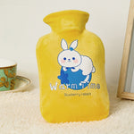 Bouillotte en PVC remplie d'eau, explosion-proof, épaisse, avec housse en velours cartoon, 500ML blanc laiteux, 1000ML blanc laiteux, 2000ML blanc laiteux, 500ML vert clair, 1000ML vert clair, 2000ML vert clair, 500ML jaune, 1000ML jaune, 2000ML jaune