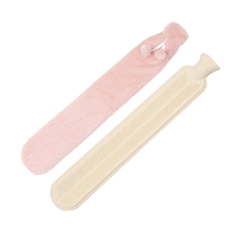 Bouillottes en caoutchouc multifonctionnelles à remplissage d'eau longues de 2L, Spécif. : Peluche rose, Peluche rose