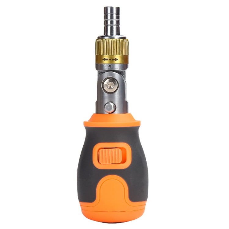 2050E Tournevis à Cliquet Multifonction Portable 8 en 1 Tête S2 Lot, 8 en 1 Orange, 8 en 1 Gris