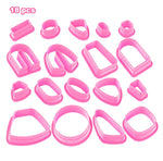 18 moules à boucles d'oreilles en argile souple 1 en 1, moules à boucles d'oreilles en argile faits à la main, 18 en 1 (violet), 18 en 1 (rose), 18 en 1 (jaune), 18 en 1 (bleu)