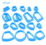 18 moules à boucles d'oreilles en argile souple 1 en 1, moules à boucles d'oreilles en argile faits à la main, 18 en 1 (violet), 18 en 1 (rose), 18 en 1 (jaune), 18 en 1 (bleu)
