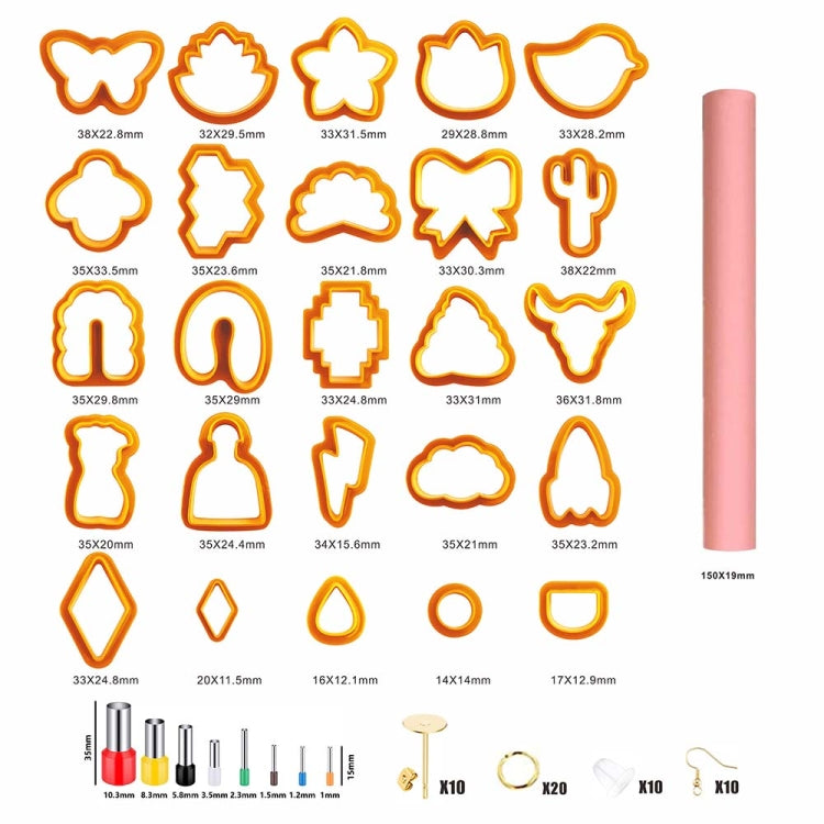 106-1 116 dans 1 Ensemble de découpe d'argile Moule de boucles d'oreilles en argile Outils de fabrication de boucles d'oreilles en argile