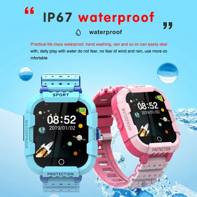 Montre connectée pour enfants DF75 1,4 pouce avec GPS 4G, étanche, fonction d'appel et SOS