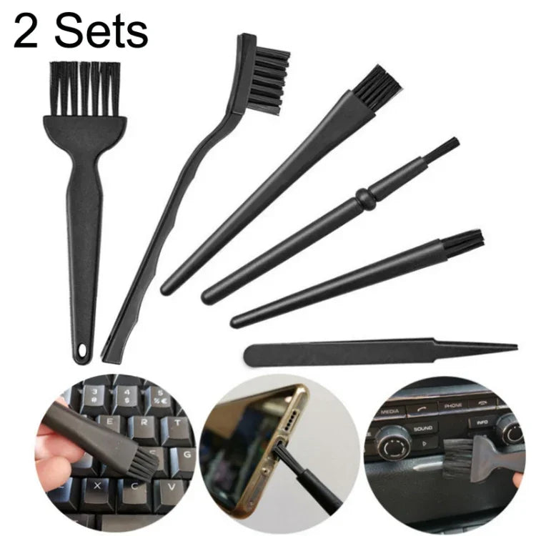 2 ensembles de brosses antistatiques portables avec poignée, kit de nettoyage clavier, 5 en 1