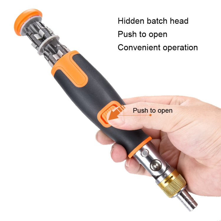 2050C Tournevis d'Angle à Cliquet Multi-angle Portable 10 en 1 Embouts Cachés, 10 en 1 Orange, 10 en 1 Gris