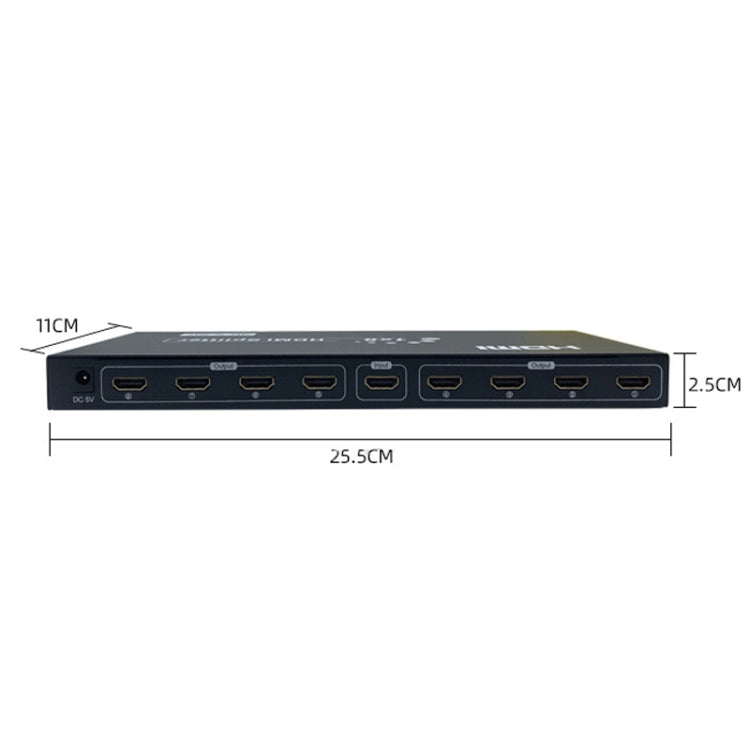 Répartiteur HDMI 8 ports FJGEAR SM4K108 4K HD audio et vidéo, prise EU, SM4K108
