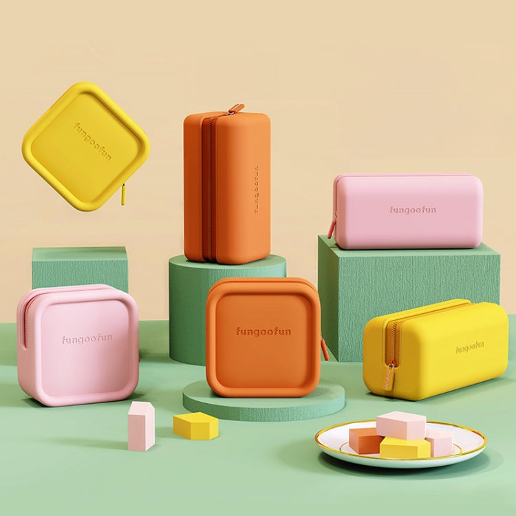 Fungoofun Trousse de voyage en EVA pour cosmétiques et accessoires numériques, coloris bonbon : Carré rose, Carré orange, Carré jaune, Brique rose, Brique orange, Brique jaune