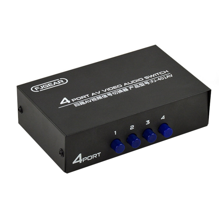 Commutateur audio et vidéo AV 4 voies FJGEAR FJ-401AV avec interface Lotus, FJ-401AV