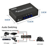 Commutateur audio et vidéo AV 4 voies FJGEAR FJ-401AV avec interface Lotus, FJ-401AV