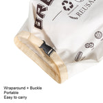 Sac à pain en coton et TPU avec fermoir, Sac de rangement réutilisable, Sac à pain blanc, Sac à pain beige