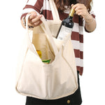 NIEN Sac de courses compartimenté avec poignée pour fruits et légumes en toile, Style : Sac de courses en polyester-coton, Sac de courses en pur coton