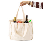 NIEN Sac de courses compartimenté avec poignée pour fruits et légumes en toile, Style : Sac de courses en polyester-coton, Sac de courses en pur coton