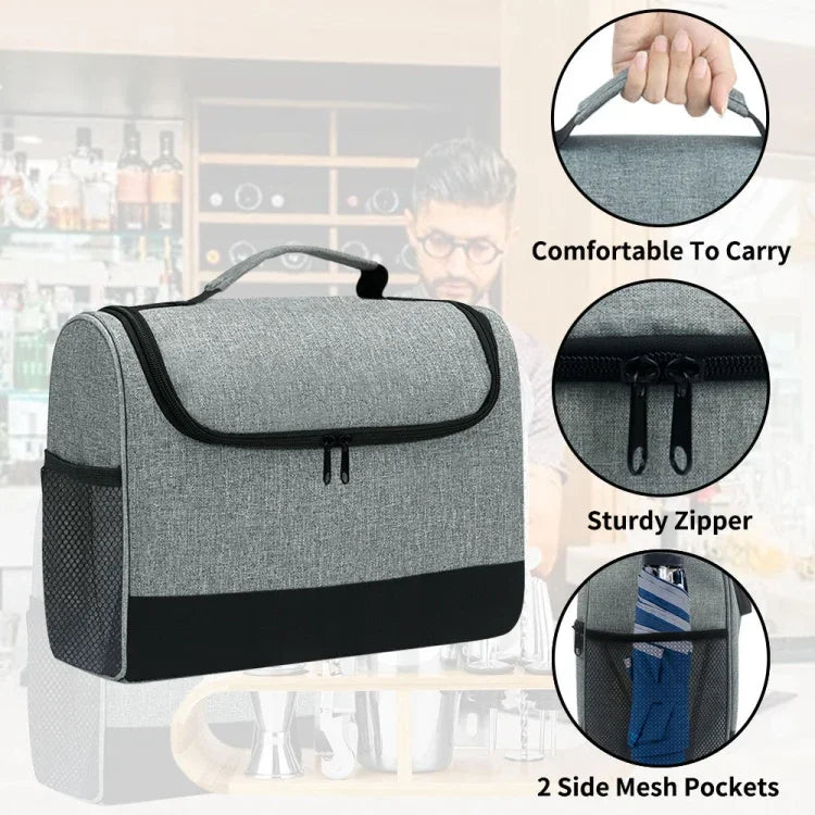 Sac à outils de bar de voyage pour barman, sac de rangement pour outils de bar, 32,5 x 14,5 x 25,4 cm