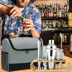 Sac à outils de bar de voyage pour barman, sac de rangement pour outils de bar, 32,5 x 14,5 x 25,4 cm