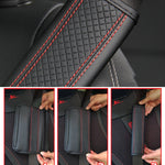 Fiber Leather Embossed Car Seat Belt Shoulder Cover Protector, 6.5X23cm