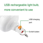 Ampoule LED rechargeable USB AB26 pour étals de marché nocturne, lampe suspendue pour camping extérieur, Puissance : 30W (Blanc), 60W (Blanc), 80W (Blanc), 100W (Blanc), 200W (Blanc), 300W (Blanc), 80W (Orange), 100W (Orange), 200W (Orange), 300W (Orange)