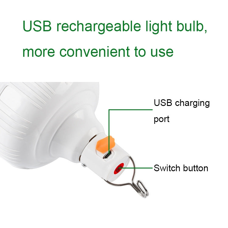 Ampoule LED rechargeable USB AB26 pour étals de marché nocturne, lampe suspendue pour camping extérieur, Puissance : 30W (Blanc), 60W (Blanc), 80W (Blanc), 100W (Blanc), 200W (Blanc), 300W (Blanc), 80W (Orange), 100W (Orange), 200W (Orange), 300W (Orange)