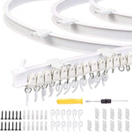Kit de Rail à Rideaux à Cintrage Flexible pour Rail en Acier Modèle, Taille :, 3m Blanc