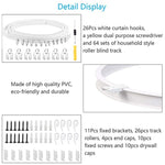 Kit de Rail à Rideaux à Cintrage Flexible pour Rail en Acier Modèle, Taille :, 3m Blanc