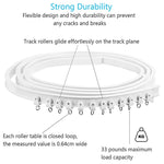 Kit de Rail à Rideaux à Cintrage Flexible pour Rail en Acier Modèle, Taille :, 3m Blanc