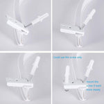 Kit de Rail à Rideaux à Cintrage Flexible pour Rail en Acier Modèle, Taille :, 3m Blanc