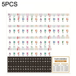 Lot de 5 autocollants de couleur pour clavier de piano enfant, accessoires pour instruments de musique, QT-005, QT-005-A, QT-0302