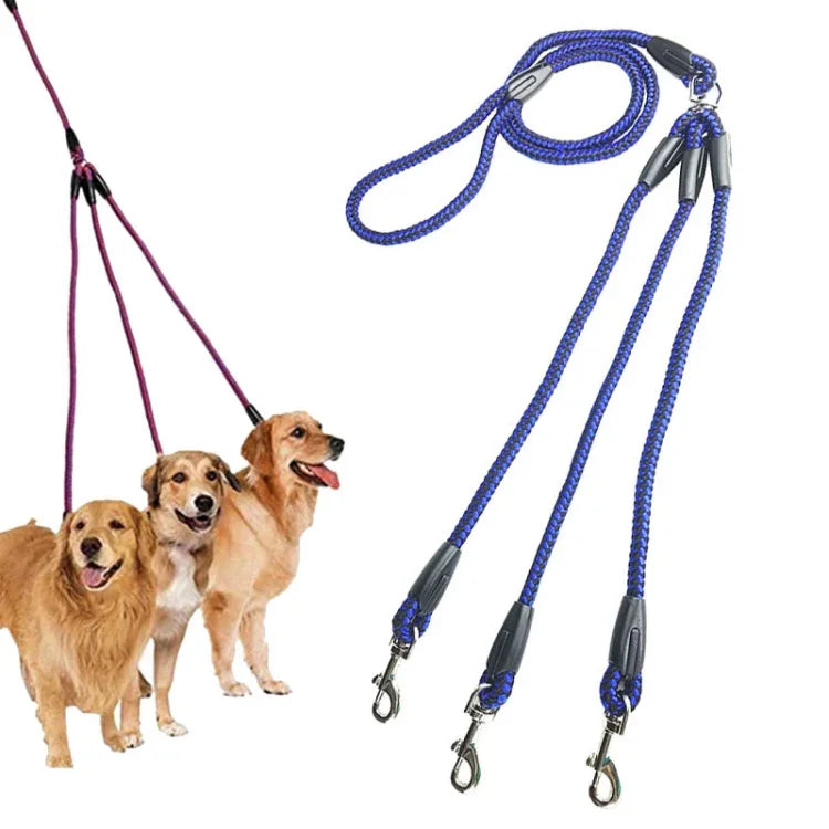 Laisse pour chien 3 en 1 de 140 cm, Laisse pour chien 3 en 1 bleue de 140 cm, Laisse pour chien 3 en 1 rouge de 140 cm, Laisse pour chien 3 en 1 rose de 140 cm