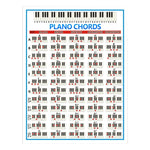 Tableau d'accords de piano illustré pour débutants, 88 touches, avec doigtés. Tailles : petit et grand.