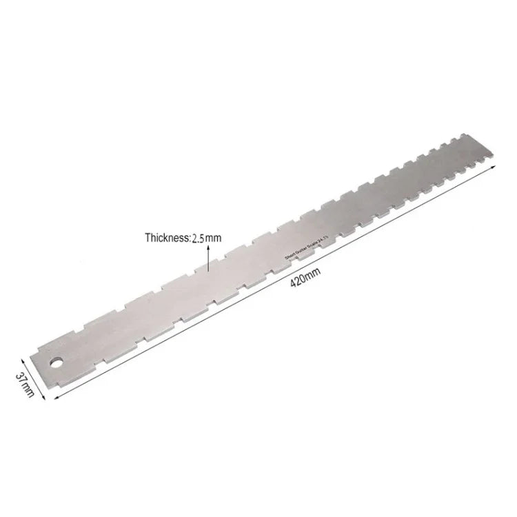 Règle de mesure en acier inoxydable GNR3 pour manche de guitare basse, Style :, Double denture + Règle de nivellement + Règle de hauteur des cordes
