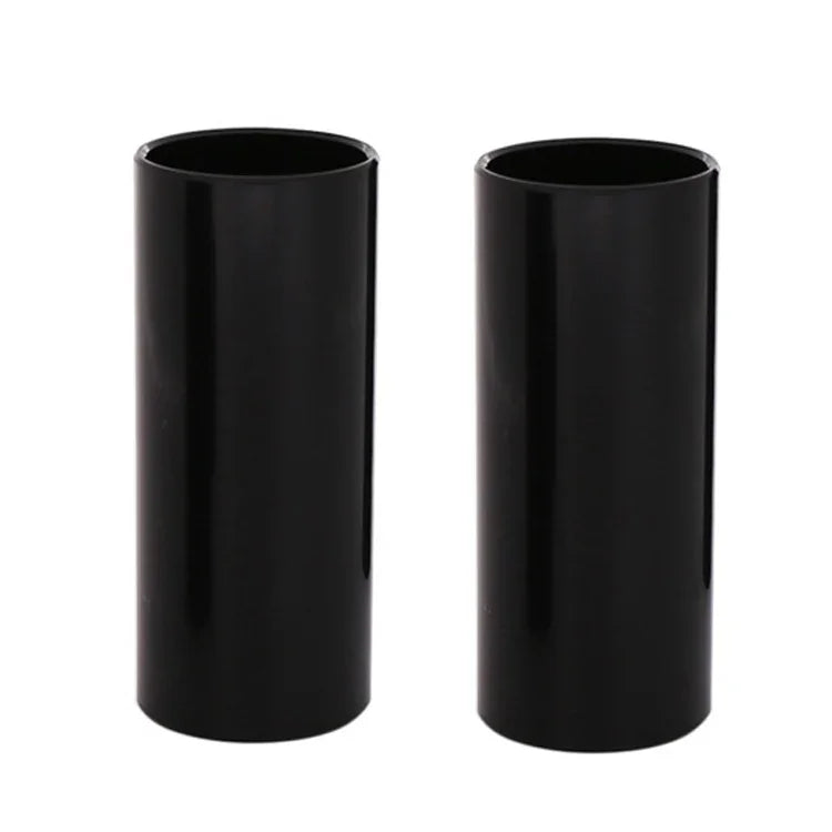 Lot de 2 tubes de slide pour guitare folk en acier inoxydable, 28 mm (argent), 51 mm (argent), 60 mm (argent), 70 mm (argent), 28 mm (or), 51 mm (or), 60 mm (or), 70 mm (or), 28 mm (noir), 51 mm (noir), 60 mm (noir), 70 mm (noir)