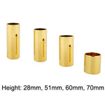 Lot de 2 tubes de slide pour guitare folk en acier inoxydable, 28 mm (argent), 51 mm (argent), 60 mm (argent), 70 mm (argent), 28 mm (or), 51 mm (or), 60 mm (or), 70 mm (or), 28 mm (noir), 51 mm (noir), 60 mm (noir), 70 mm (noir)