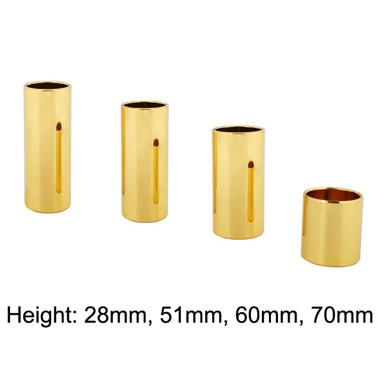 Lot de 2 tubes de slide pour guitare folk en acier inoxydable, 28 mm (argent), 51 mm (argent), 60 mm (argent), 70 mm (argent), 28 mm (or), 51 mm (or), 60 mm (or), 70 mm (or), 28 mm (noir), 51 mm (noir), 60 mm (noir), 70 mm (noir)