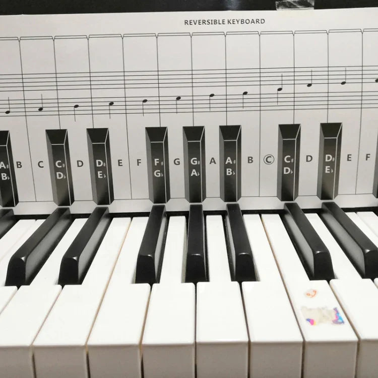 Tableau comparatif des doigtés pour piano à clavier 88 touches, blanc