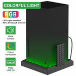 Support de chargeur lumineux RGB multicolore pour Xbox Series XS, base de refroidissement et de charge avec ventilateur et éclairage RGB multicolore